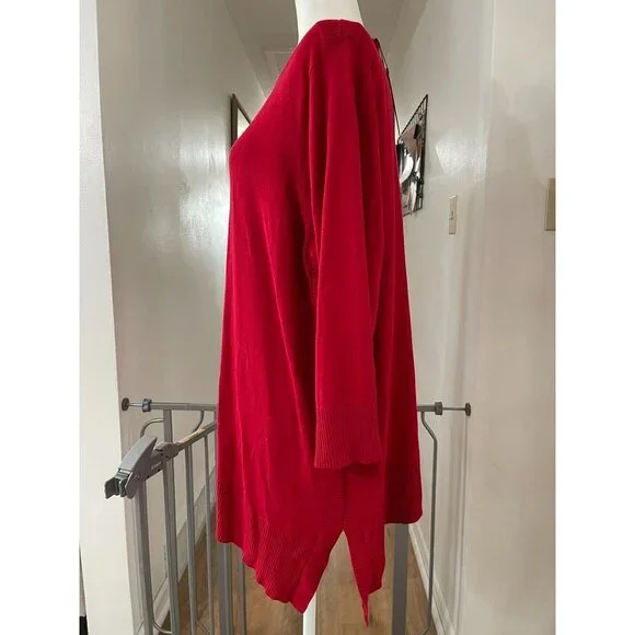 NWT Cable & Gauge Womens Red Sweater Dress 1X Rayon/Polyester - Picture 2 of 8